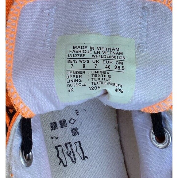 Converse All Star 131275F Orange Mens Size 7 Women’s 9 Customized Claws/ Prints - Picture 9 of 12